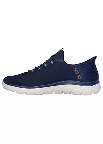 Skechers Mens Navy Mesh Hands Free Slip-Ins Summits High Range Trainers | Grattan