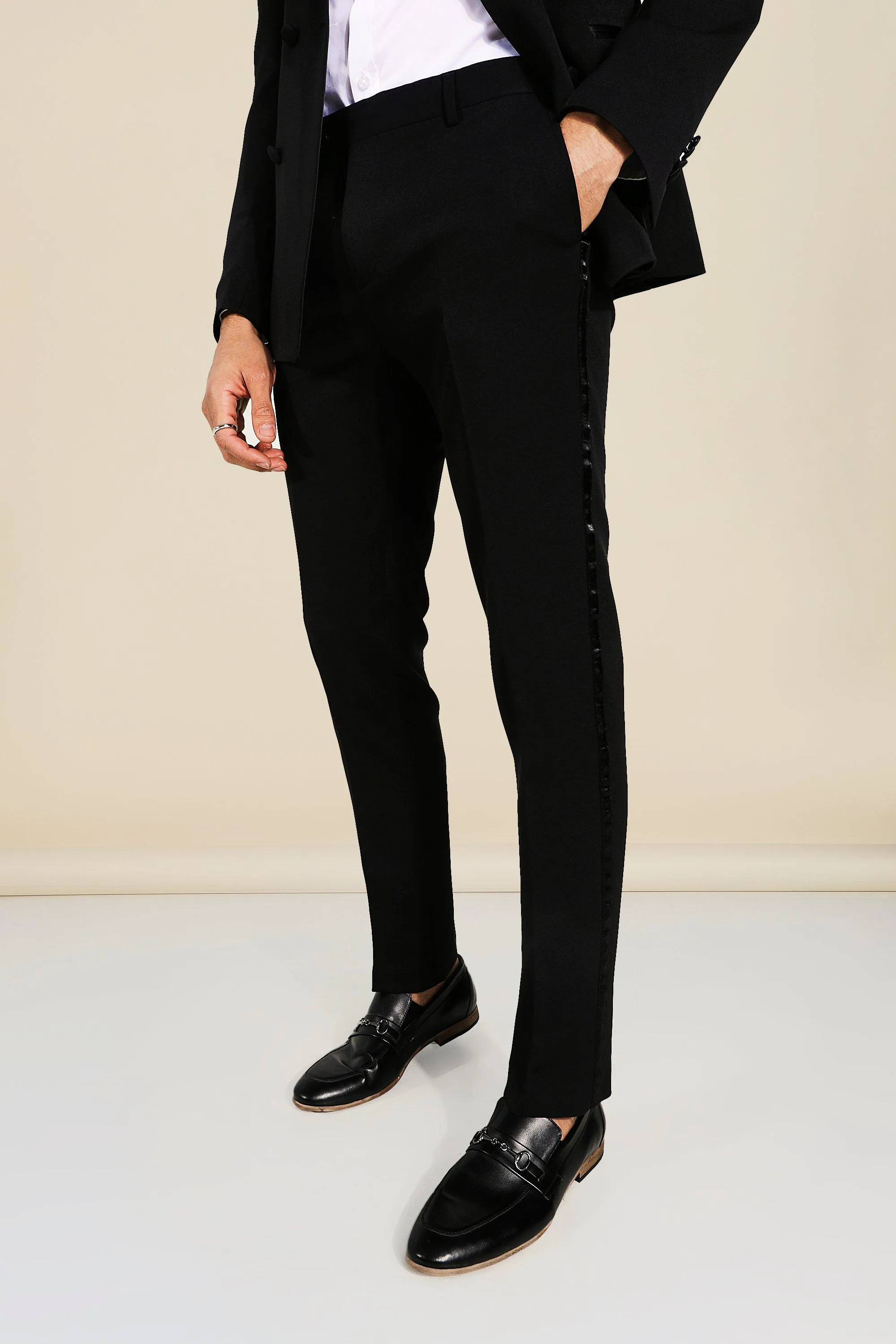 Skinny Tuxedo Suit Trousers