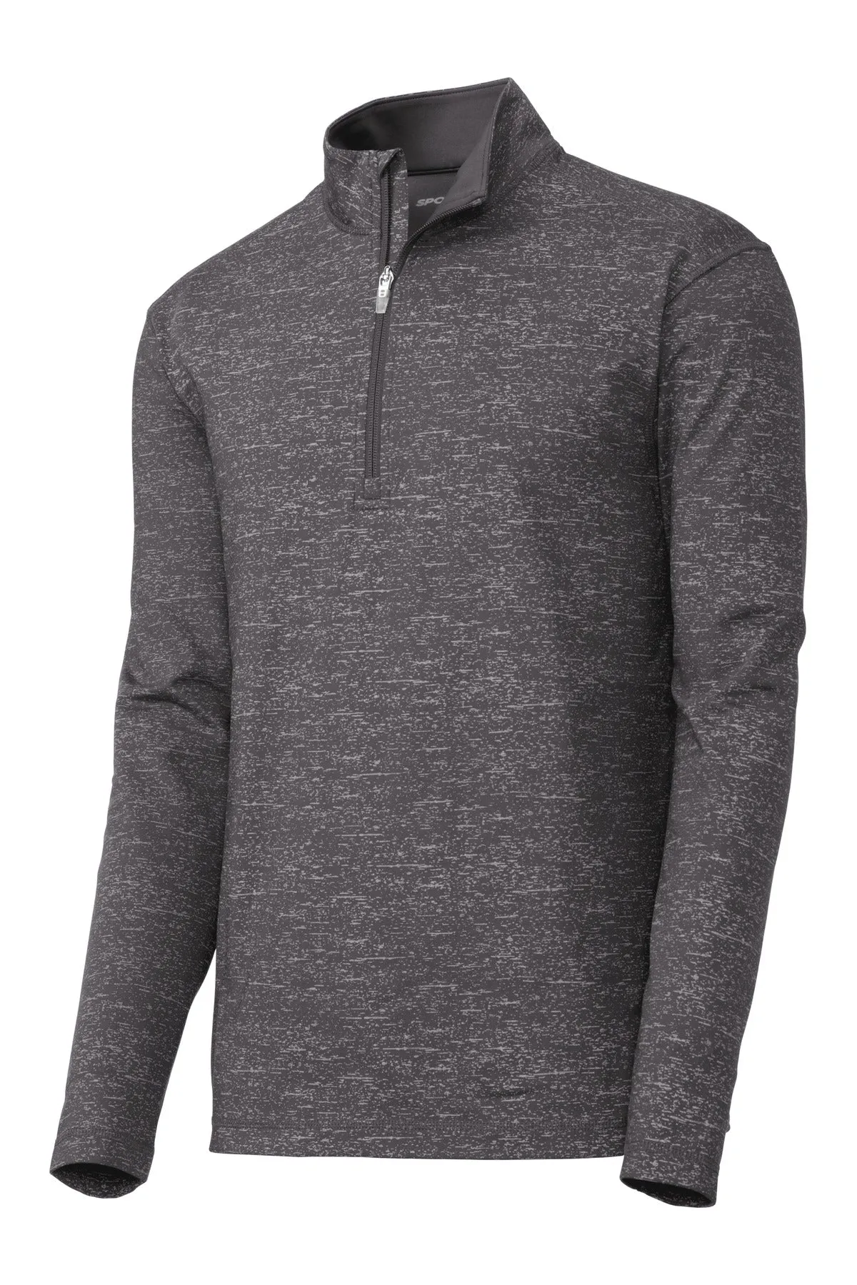 Sport-Tek Men's Sport-Wick Stretch Reflective Heather 1/2-Zip Pullover