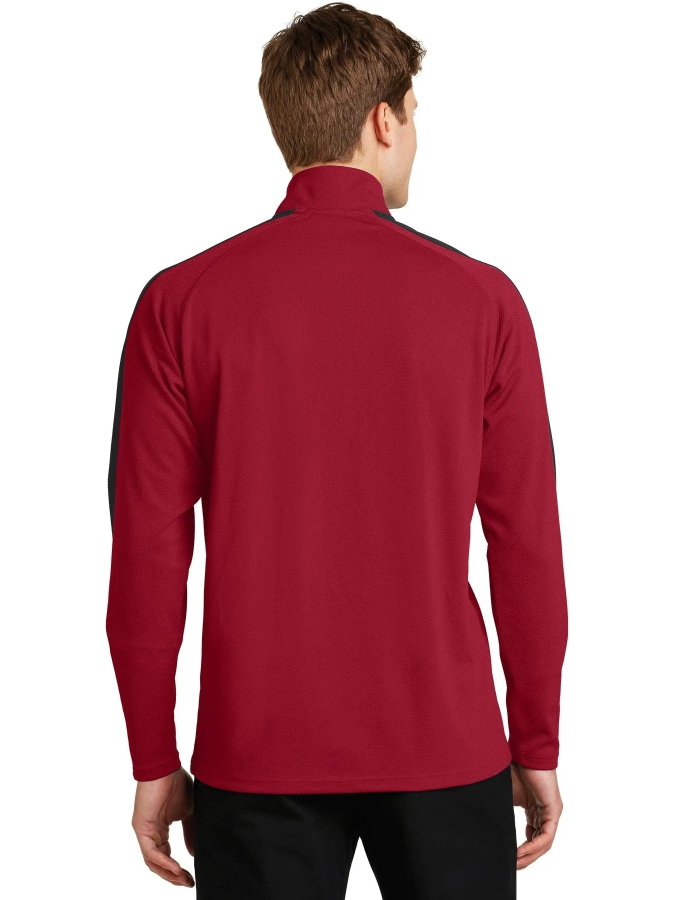 Sport-Tek Sport-Wick Textured Colorblock 1/4-Zip Pullover