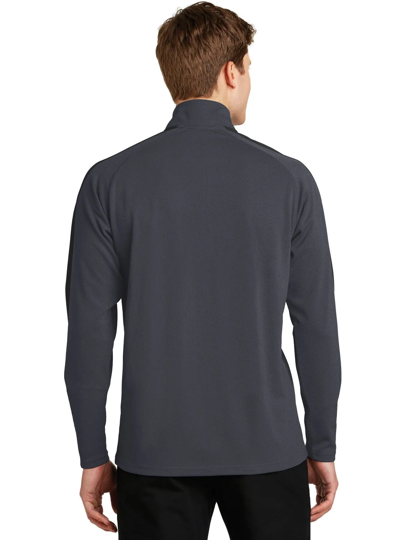 Sport-Tek Sport-Wick Textured Colorblock 1/4-Zip Pullover