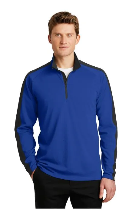 Sport-Tek ST861 Sport-Wick Textured Colorblock 1/4-Zip Pullover