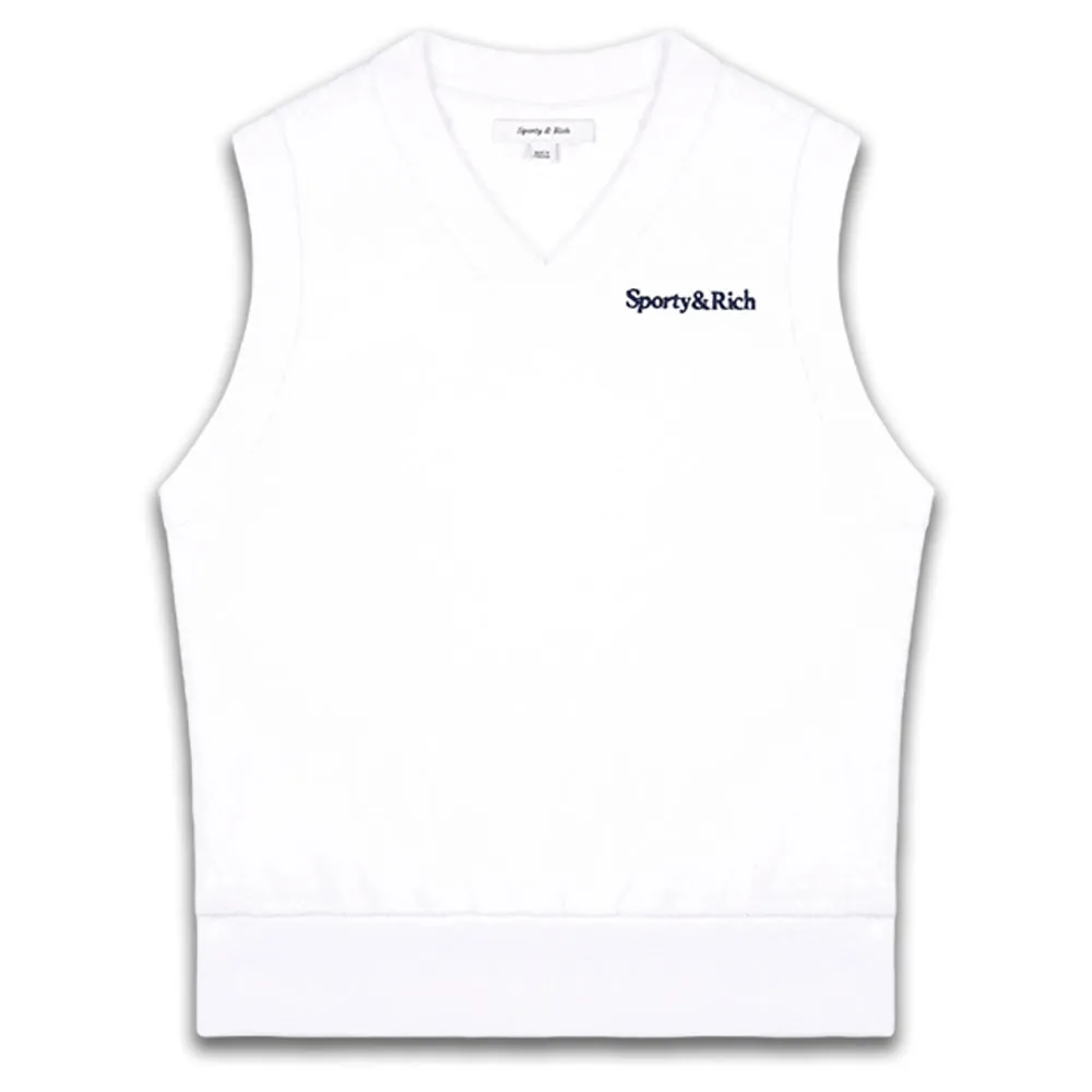 SPORTY & RICH WOMEN'S SERIF LOGO TERRY VEST