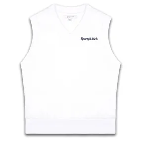 SPORTY & RICH WOMEN'S SERIF LOGO TERRY VEST