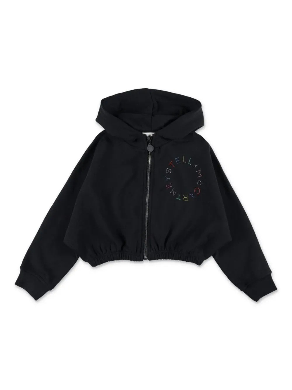 STELLA MCCARTNEY KIDS Black Zip-Up Hoodie With Multicoloured Logo