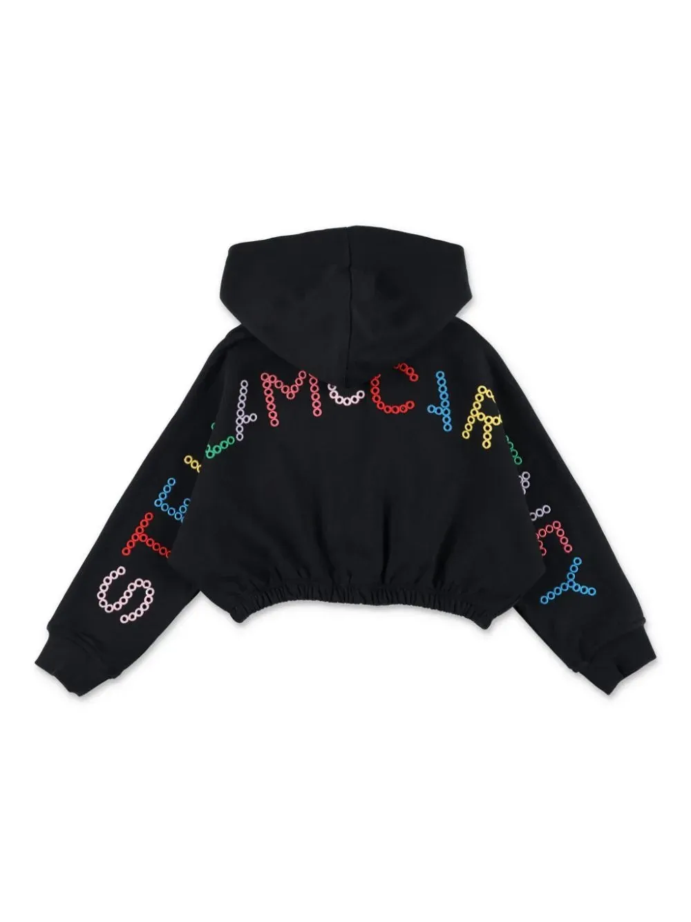 STELLA MCCARTNEY KIDS Black Zip-Up Hoodie With Multicoloured Logo