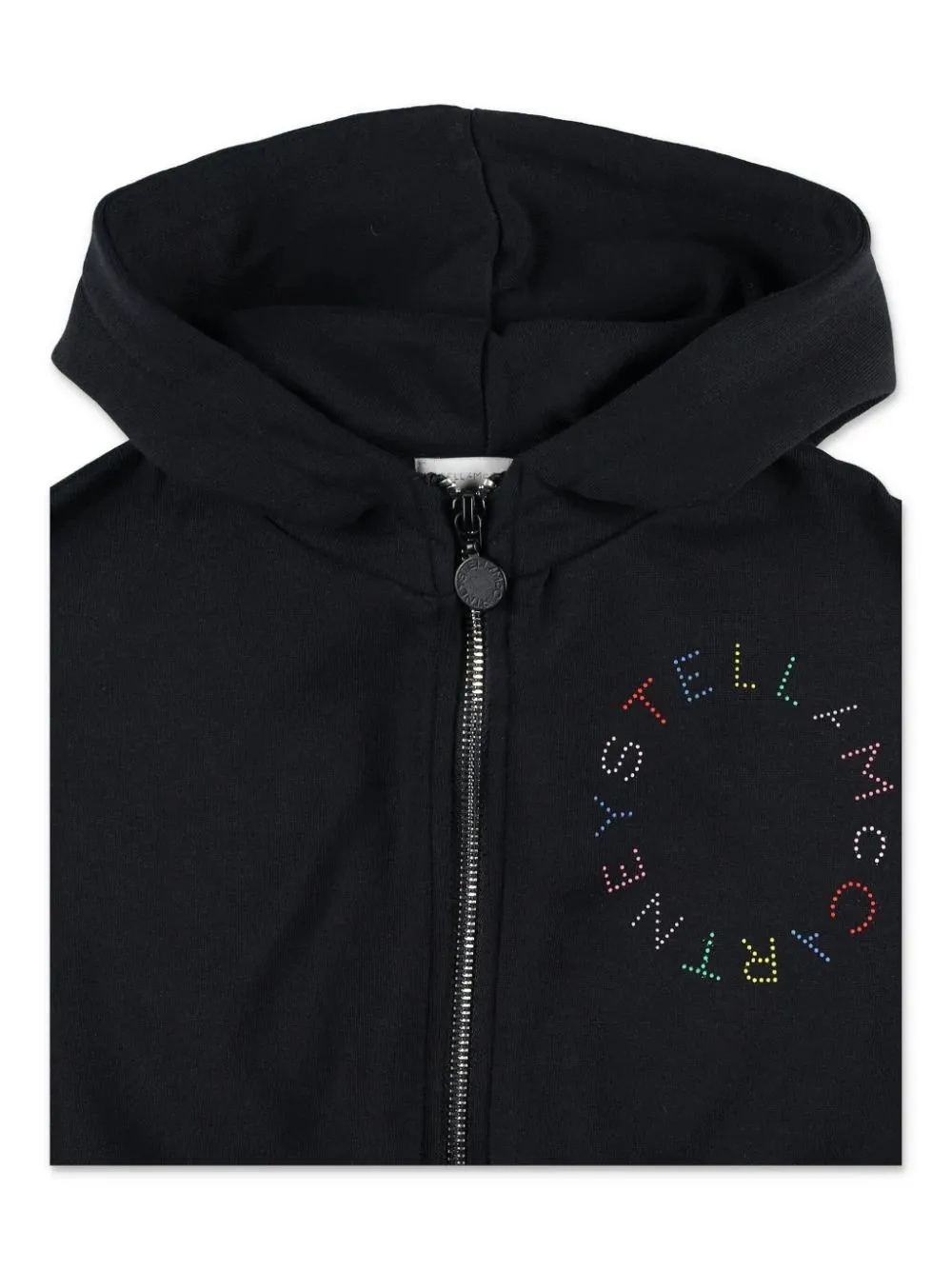 STELLA MCCARTNEY KIDS Black Zip-Up Hoodie With Multicoloured Logo