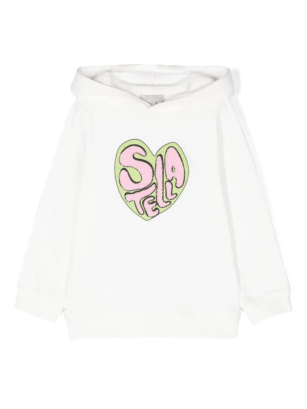 STELLA MCCARTNEY KIDS White Hoodie with Applied Stella Graphic