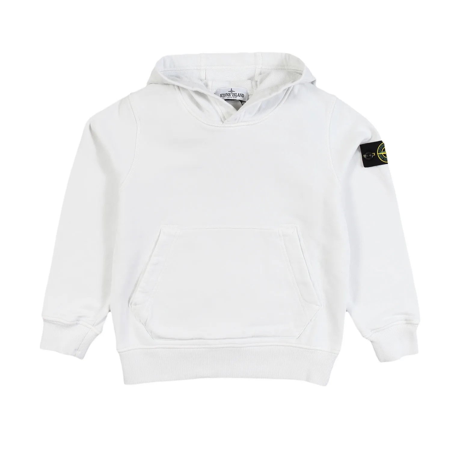 Stone Island White Hoodie With Stone Island Compass Patch