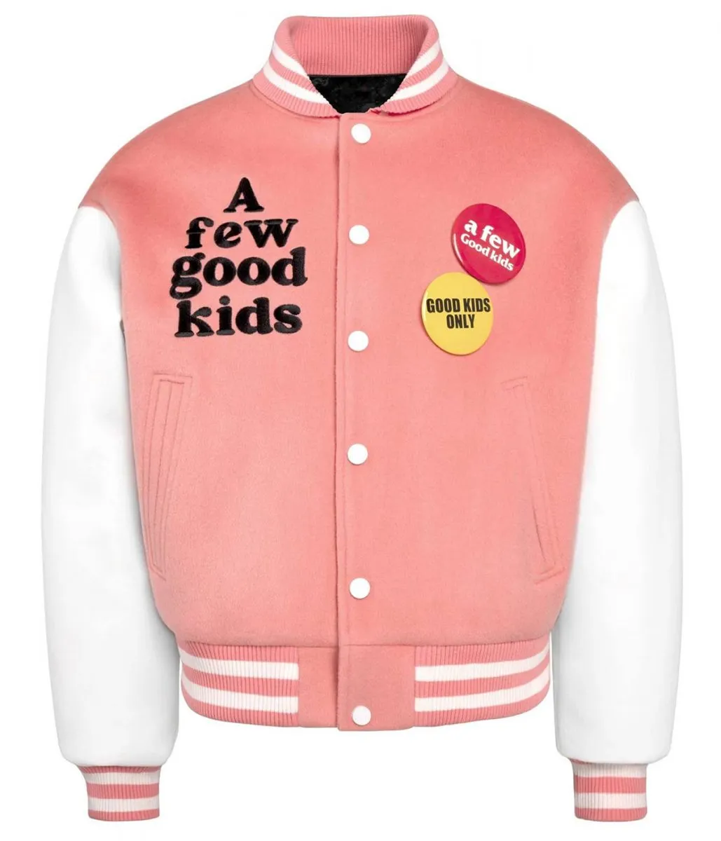 Strike A Few Good Kids Varsity White/Pink Jacket