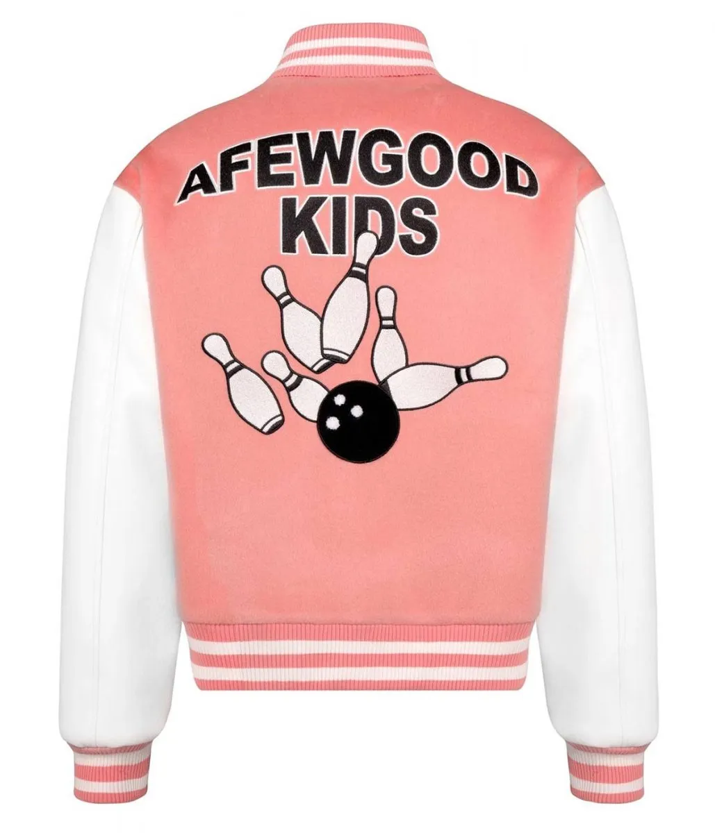 Strike A Few Good Kids Varsity White/Pink Jacket