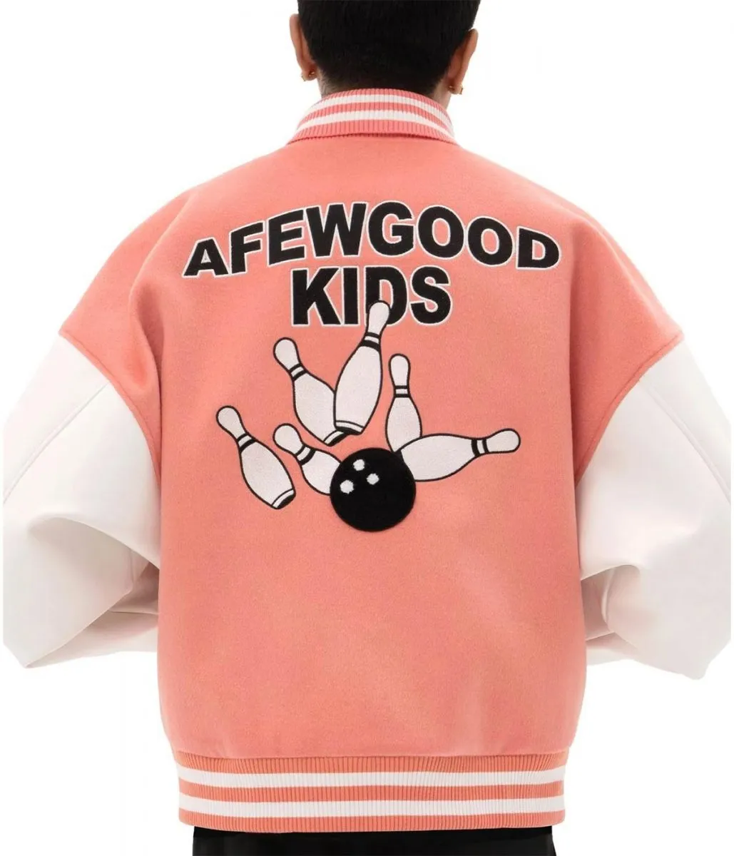 Strike A Few Good Kids Varsity White/Pink Jacket