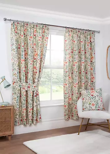 Sundour Amaryllis Pair of Pencil Pleat Printed Lined Curtains | Kaleidoscope