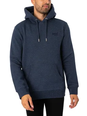 Superdry Essential Logo Pullover Hoodie - Vintage Navy Marl