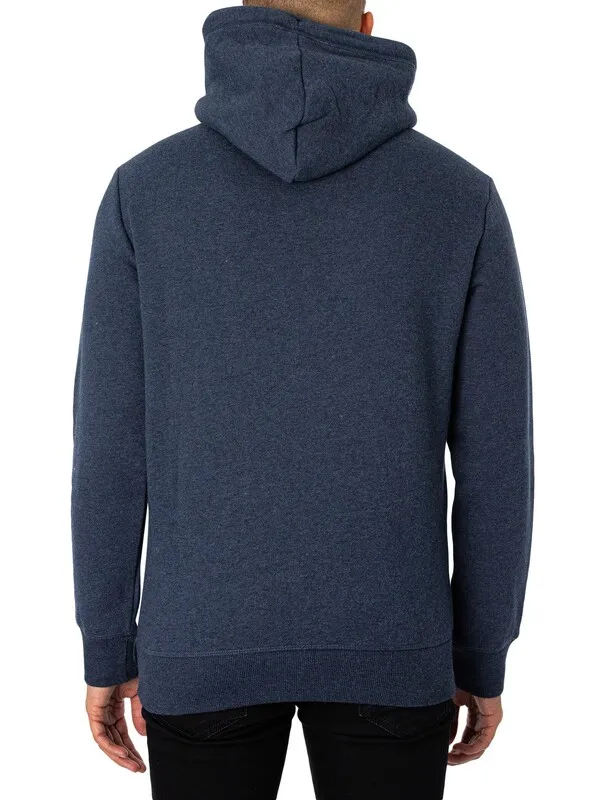 Superdry Essential Logo Pullover Hoodie - Vintage Navy Marl