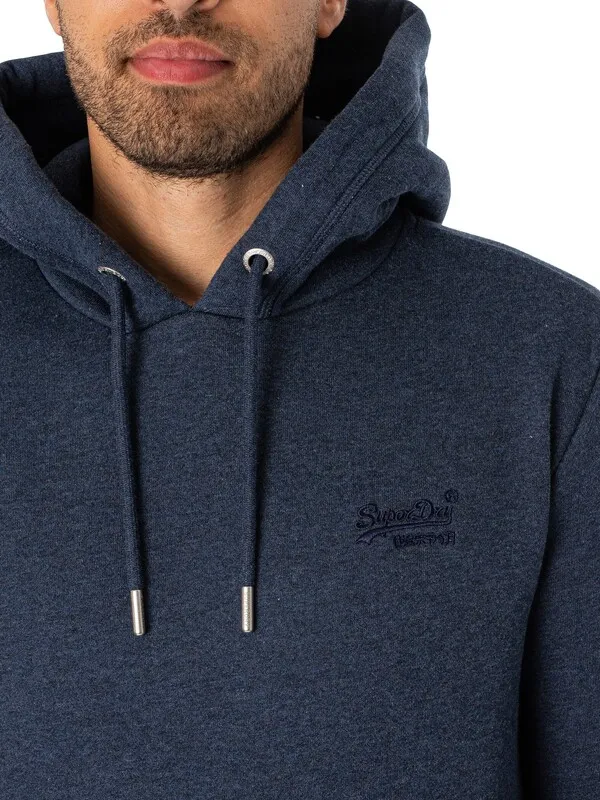 Superdry Essential Logo Pullover Hoodie - Vintage Navy Marl