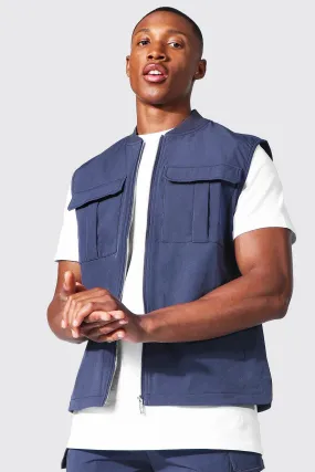 Tailored Utility Vest | boohooMAN UK