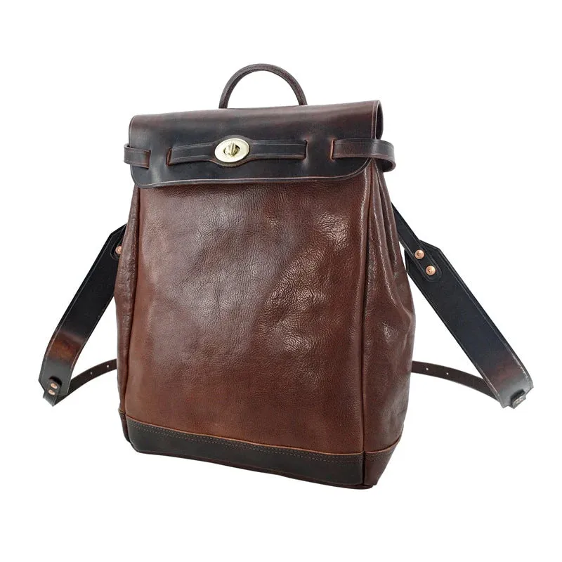 Unisex Vintage Genuine Leather Hand Dyed Laptop Travel Portable Bag