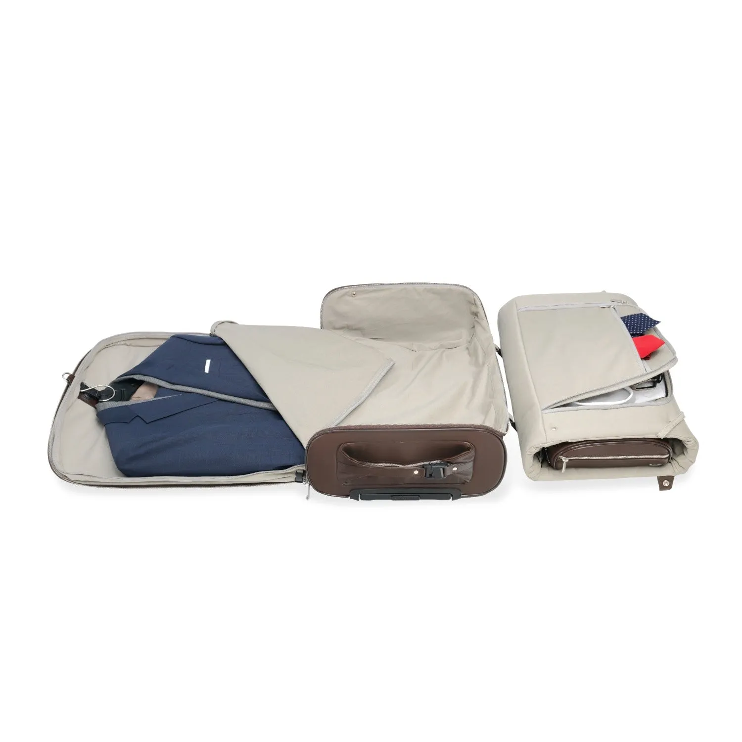 Vocier 2-Piece Travel Set Zero Crease System & Leather Travel Bag