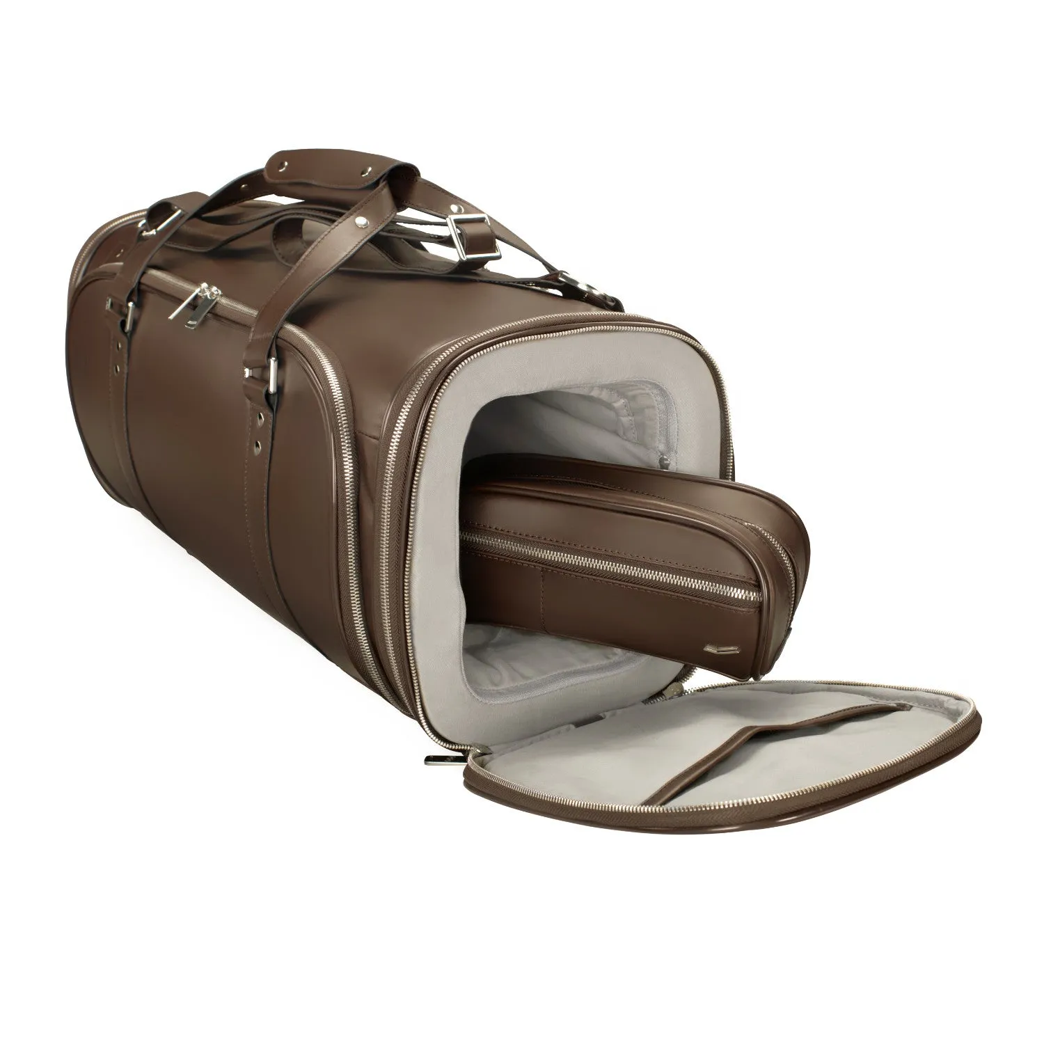 Vocier 2-Piece Travel Set Zero Crease System & Leather Travel Bag