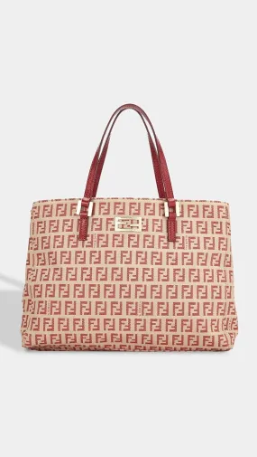 What Goes Around Comes Around   Fendi Red Zucchino Tote Small 