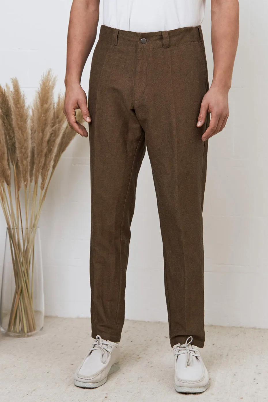 Winter Linen Camel Jostha Trousers