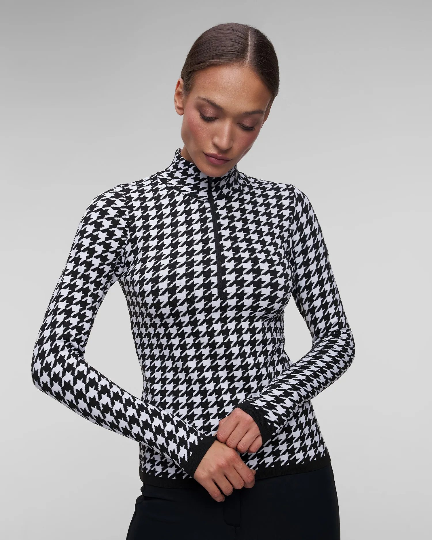 Women's ski turtleneck with a houndstooth print Newland Isa N46385-108