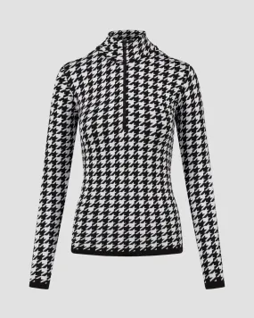 Women's ski turtleneck with a houndstooth print Newland Isa N46385-108