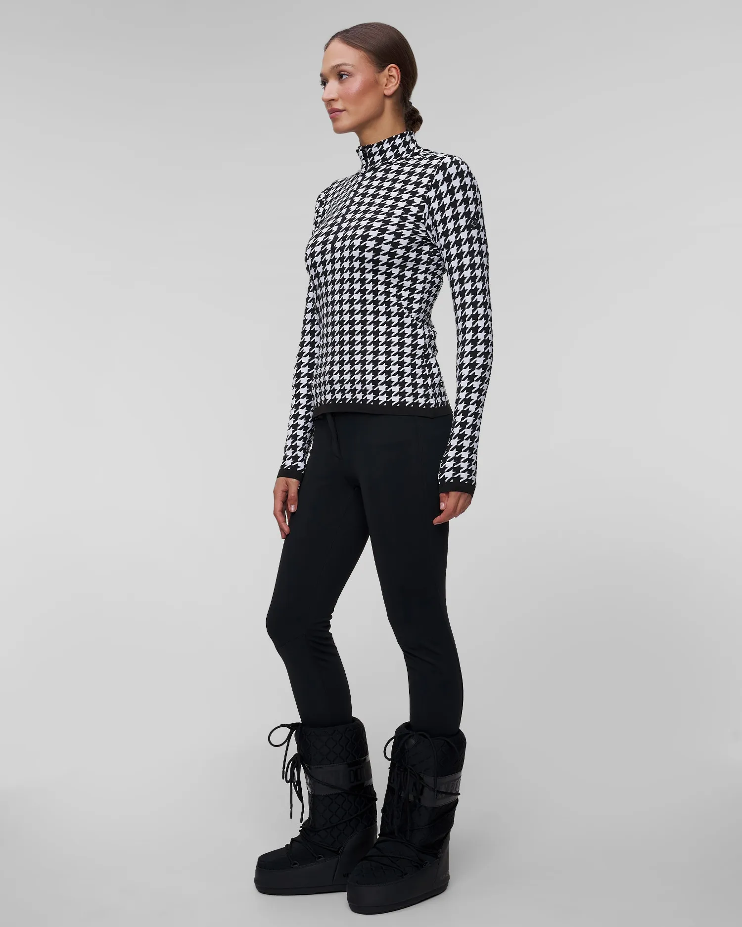 Women's ski turtleneck with a houndstooth print Newland Isa N46385-108