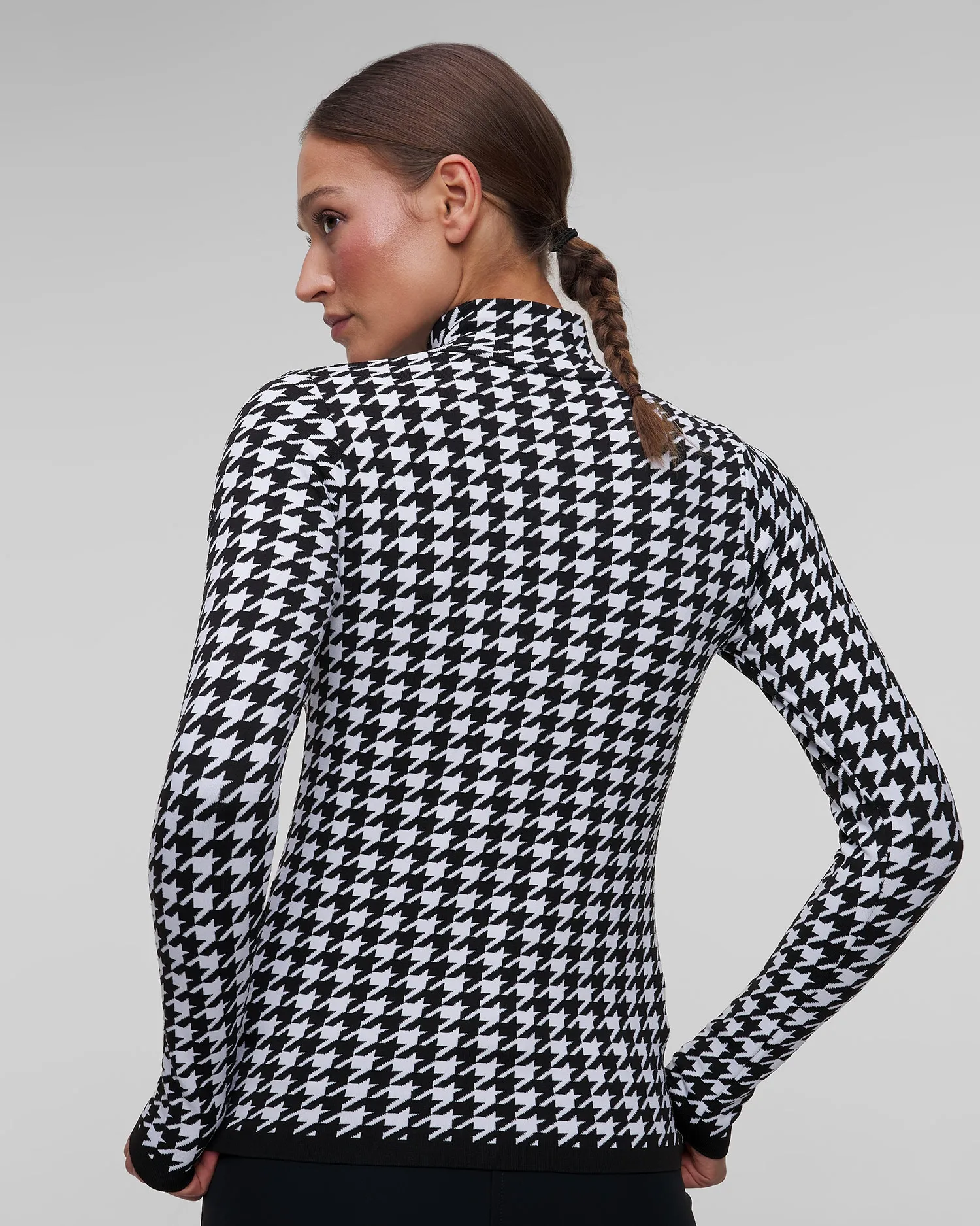 Women's ski turtleneck with a houndstooth print Newland Isa N46385-108