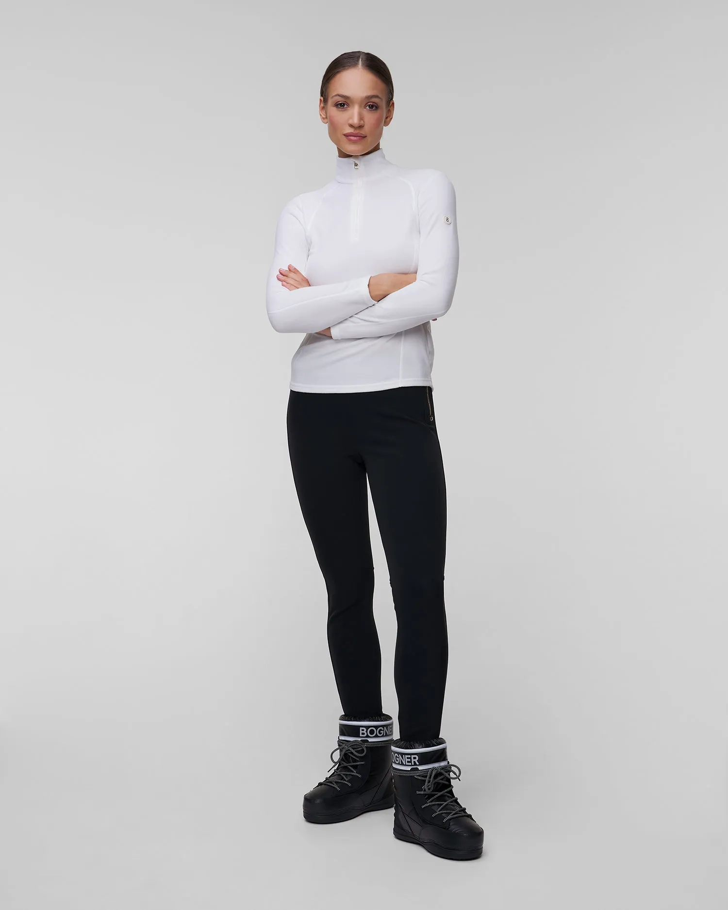 Women's white ski turtleneck BOGNER Medita1 51744887-753