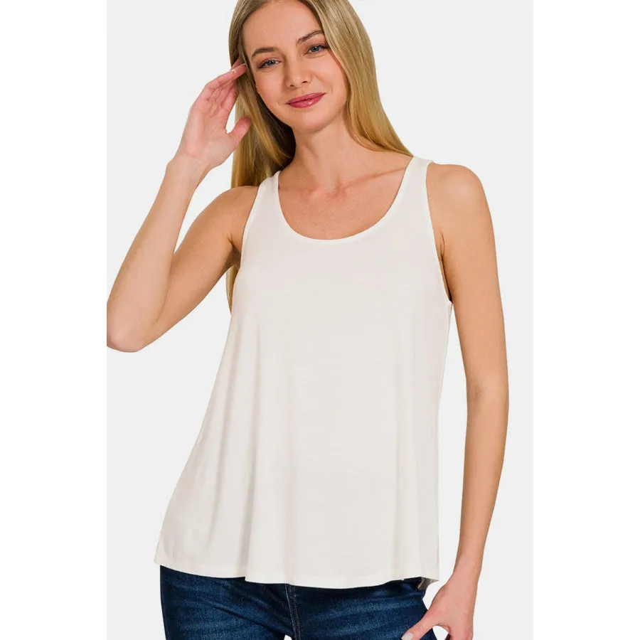 Zenana Round Neck Flowy Hem Tank